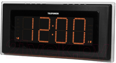 Радиочасы Telefunken TF-1541 (черный/оранжевый)