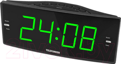 Радиочасы Telefunken TF-1587 (черный/зеленый)