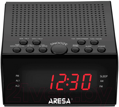 Радиочасы Telefunken TF-1590 (черный/красный)