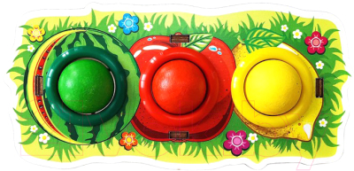 

Развивающая игрушка WoodLand Toys, Стучалка цветная Фрукты. 3 отверстия / 115209
