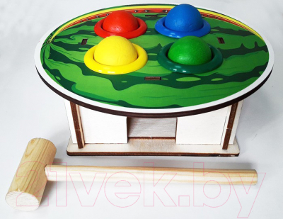 Развивающая игрушка WoodLand Toys Стучалка цветная Арбуз. 4 отверстия / 115304