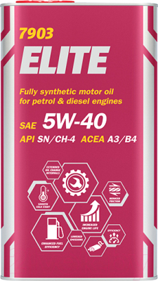 

Моторное масло Mannol, Elite 5W40 SN/CF / MN7903-4ME