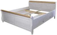 Двуспальная кровать Dipriz Мальта Д 8186.1 180x200 (белый воск) - 