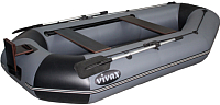 Моторно-гребная лодка Vivax К280Т с полом-книгой (без киля, серый/черный) - 