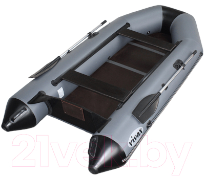 Надувная лодка Vivax Т330 с полом-книгой (без киля, серый/черный)