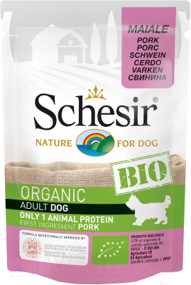 Влажный корм для собак Schesir Bio свинина (85г)