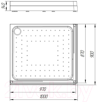 Душевой поддон Radomir 90x100 L / 1-11-0-1-0-121