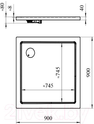 Душевой поддон Radomir A40 / 1-11-0-0-0-151 (90x90x4)