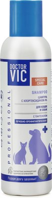 Шампунь для животных Doctor VIC Для собак и кошек с хлоргексидином 4% (150мл) - 