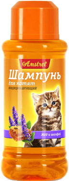Шампунь для животных Amstrel Кондиционирующий с медом и шалфеем для котят (320мл)