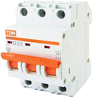 Выключатель автоматический TDM ВА 47-29 3Р 25А (D) 4.5кА / SQ0206-0175 - 