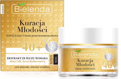 Изображение товара Крем для лица Bielenda Youth Therapy увлажняющий против морщин 40+ день/ночь (50мл)