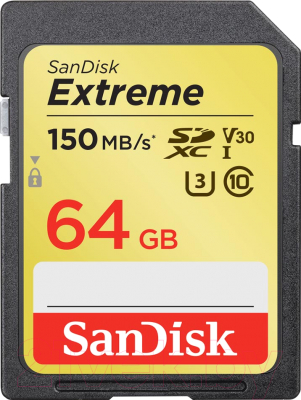 Карта памяти SanDisk Extreme SDXC 64GB (SDSDXV6-064G-GNCIN)