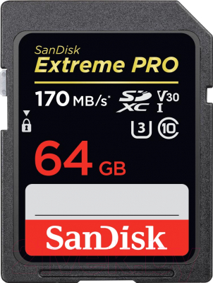 Карта памяти SanDisk Extreme Pro SDXC 64GB (SDSDXXY-064G-GN4IN)