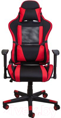 Кресло геймерское Седия Optimus (ткань/сетка, черный/красный)
