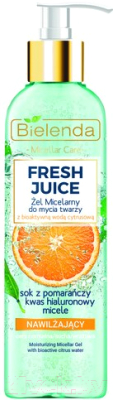 Мицеллярный гель Bielenda Fresh Juice увлажняющий апельсин (190г)