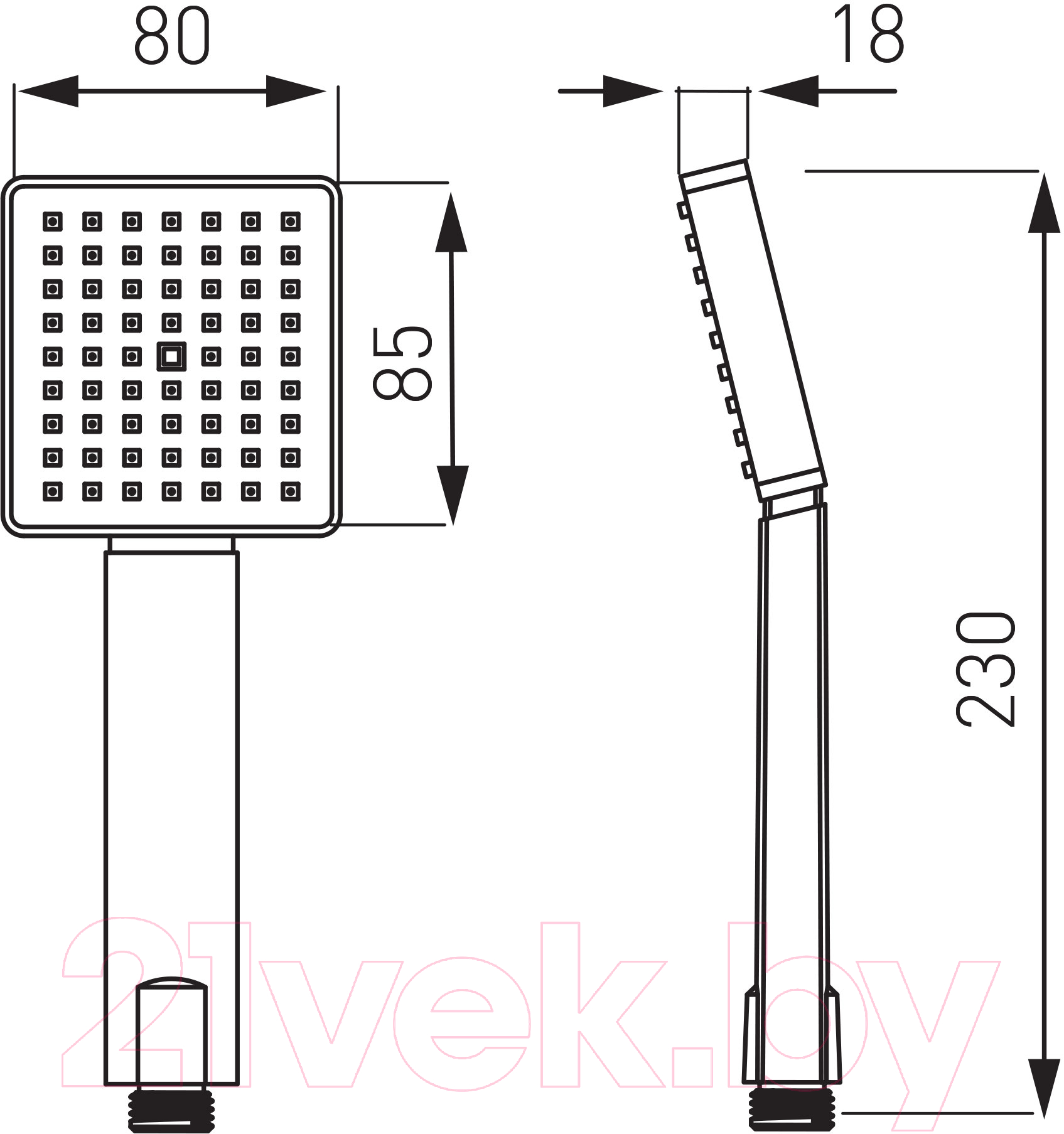 Лейка ручного душа Ferro Amigo VerdeLine 1F S190VL-B