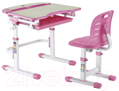Парта+стул Растущая мебель Smart C304S (розовый)