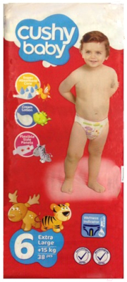 

Подгузники детские Cushy Baby, Jumbo Extra Large