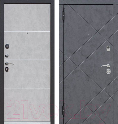 Входная дверь МагнаБел Авалон NoKey 03 бетон пепельный (86x205, левая)