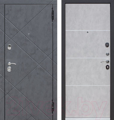 Входная дверь МагнаБел Авалон NoKey 03 бетон пепельный (86x205, правая)