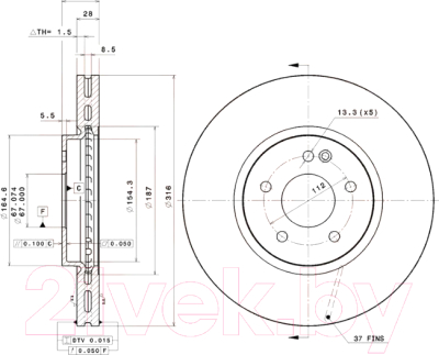 

Тормозной диск Brembo, 09780811