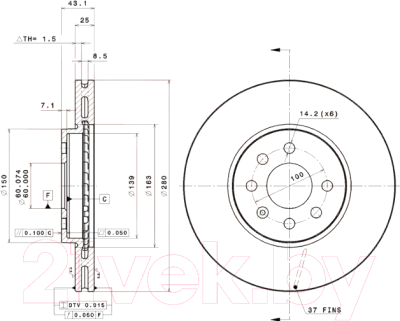 

Тормозной диск Brembo, 09915920