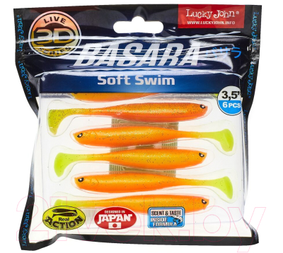 Мягкая приманка Lucky John Pro Series 3D Basara Soft Swim / 140403-PG03 (6шт)