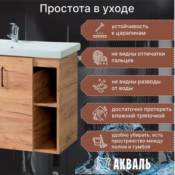 Купить Тумба под умывальник Акваль Лофт / В2.2.01.1.0.0 в Гомеле