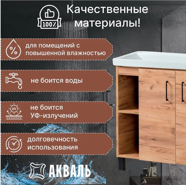 Купить Тумба под умывальник Акваль Лофт / В2.2.01.1.0.0 в Гомеле