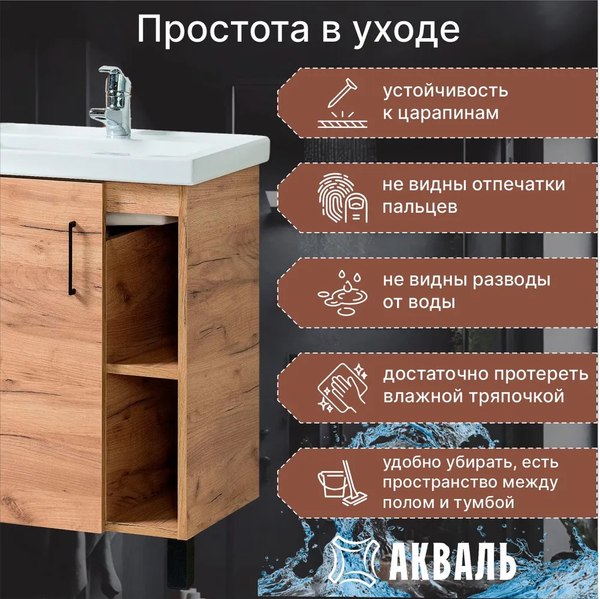 Купить Тумба под умывальник Акваль Лофт / В2.2.01.6.0.1 в Гомеле