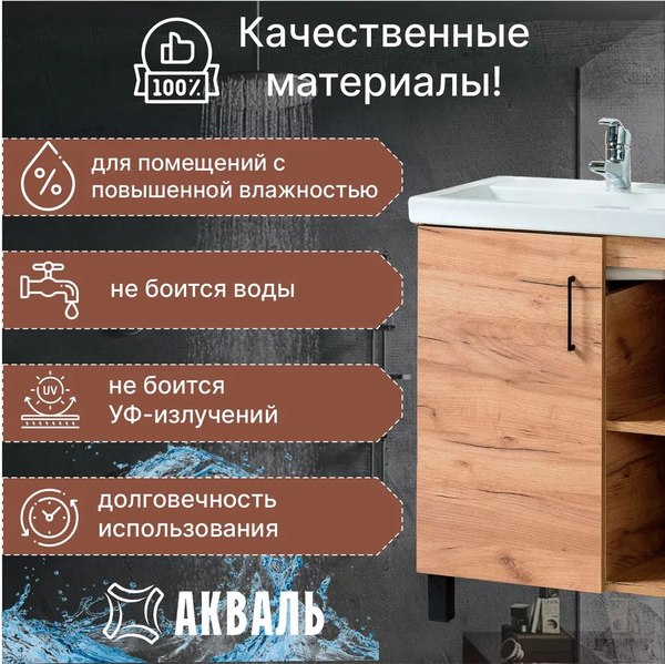 Купить Тумба под умывальник Акваль Лофт / В2.2.01.6.0.1 в Гомеле