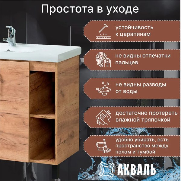 Купить Тумба под умывальник Акваль Лофт / В2.2.01.8.0.1 в Гомеле