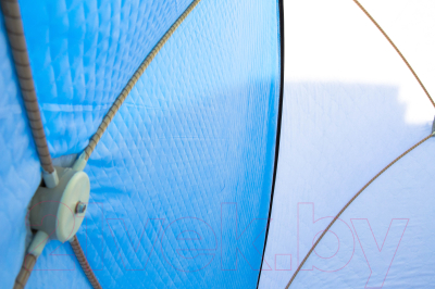 Палатка Стэк Куб-2 (3-слойная, дышащая, белый/голубой/желтый)