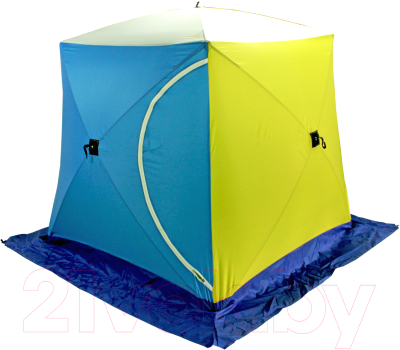 Палатка Стэк Куб-2 (белый/голубой/желтый)