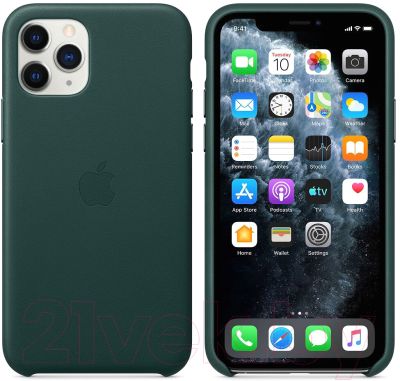 Чехол-накладка Apple Leather Case для iPhone 11 Pro Forest Green / MWYC2