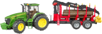 Трактор игрушечный Bruder John Deere с прицепом / 03054 - 