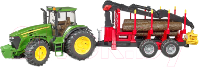 Трактор игрушечный Bruder John Deere с прицепом / 03054