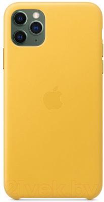 Чехол-накладка Apple Leather Case для iPhone 11 Pro Max Meyer Lemon / MX0A2