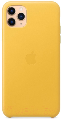 Чехол-накладка Apple Leather Case для iPhone 11 Pro Max Meyer Lemon / MX0A2