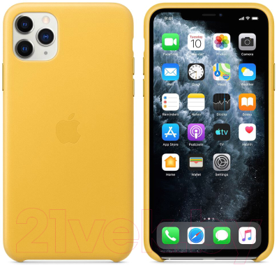 Чехол-накладка Apple Leather Case для iPhone 11 Pro Max Meyer Lemon / MX0A2