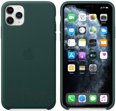Чехол-накладка Apple Leather Case для iPhone 11 Pro Max Forest Green / MX0C2