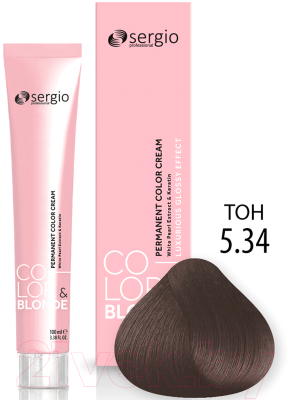 Крем-краска для волос Sergio Professional Color&Blonde 5.34 (светло-коричнев. золот.-медный)