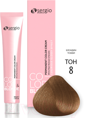 Крем-краска для волос Sergio Professional Color&Blonde 8 (toffee блондин тоффи)