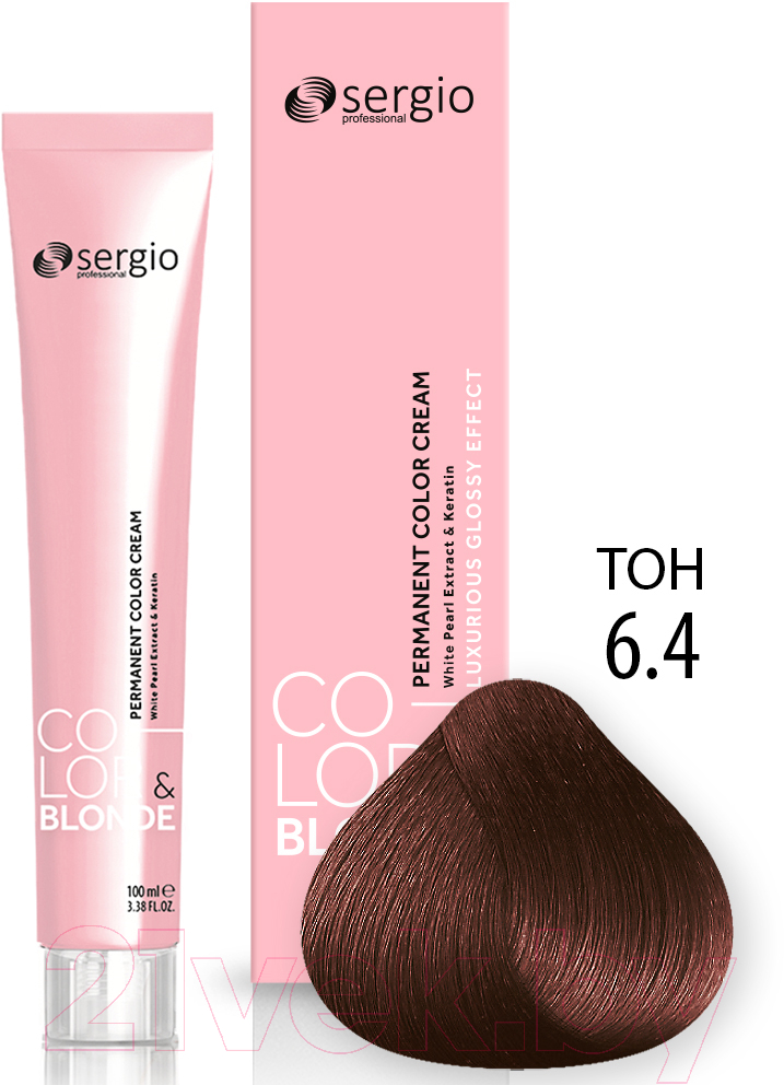 Крем-краска для волос Sergio Professional Color&Blonde 6.4 (темно-русый медный) — фото 2