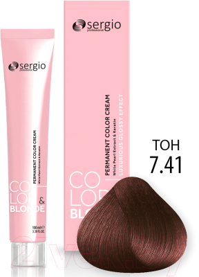 Изображение товара Крем-краска для волос Sergio Professional Color&Blonde 7.41 (средне-русый медный матовый)