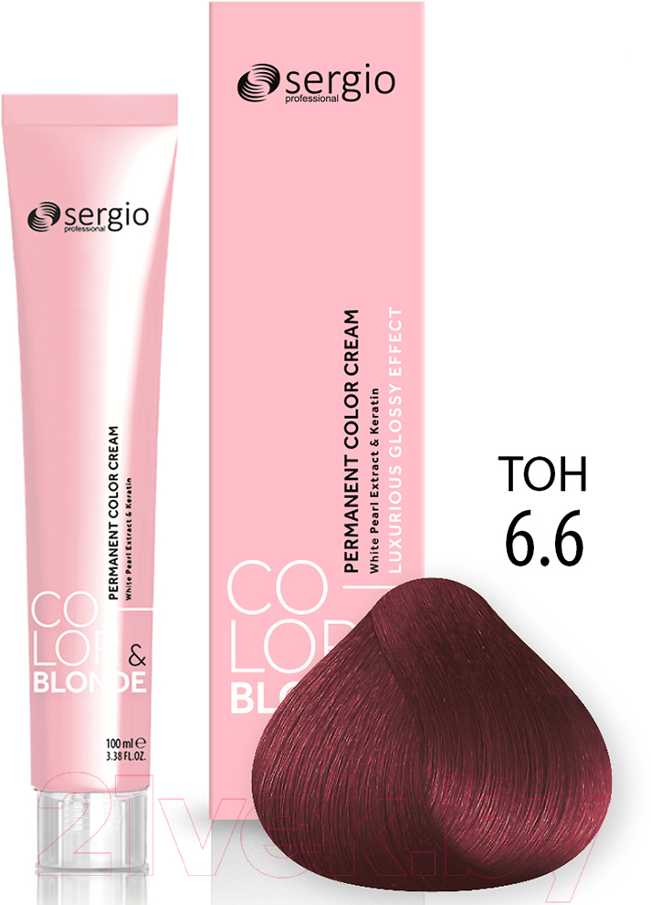 Крем-краска для волос Sergio Professional Color&Blonde 6.6 (темно-русый красный) — фото 2