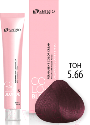 Крем-краска для волос Sergio Professional Color&Blonde 5.66 (св.-коричнев. красный интенсивн.)