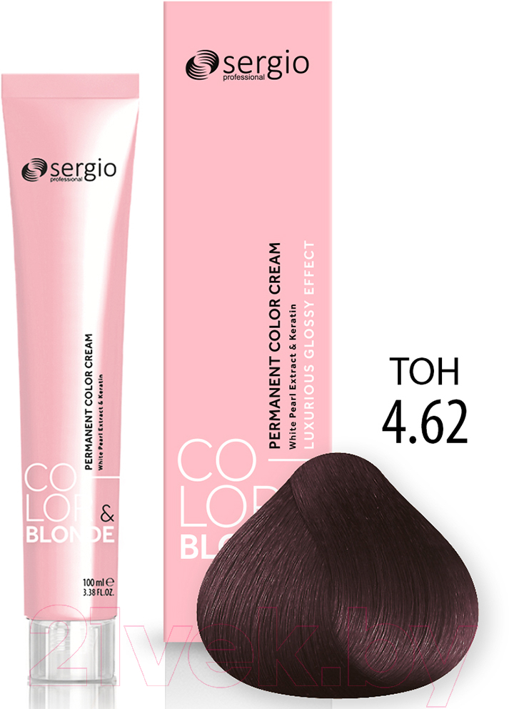 Крем-краска для волос Sergio Professional Color&Blonde 4.62 (коричневый пурпурный) — фото 2