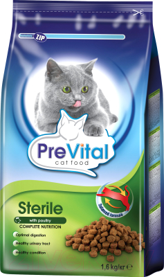 Сухой корм для кошек Prevital Sterile (1.6кг)